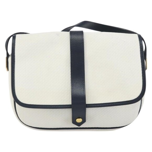 Authentic SAINT LAURENT Shoulder Bag PVC White Gold - Picture 5 of 16